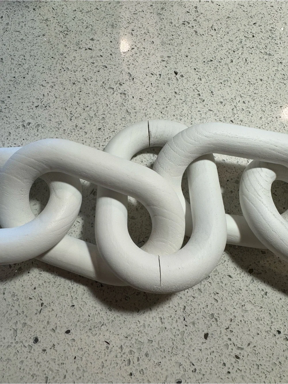 Decorative Wood Chain Link Modern Boho Home Farmhouse Decor, 5 Link Chain White
